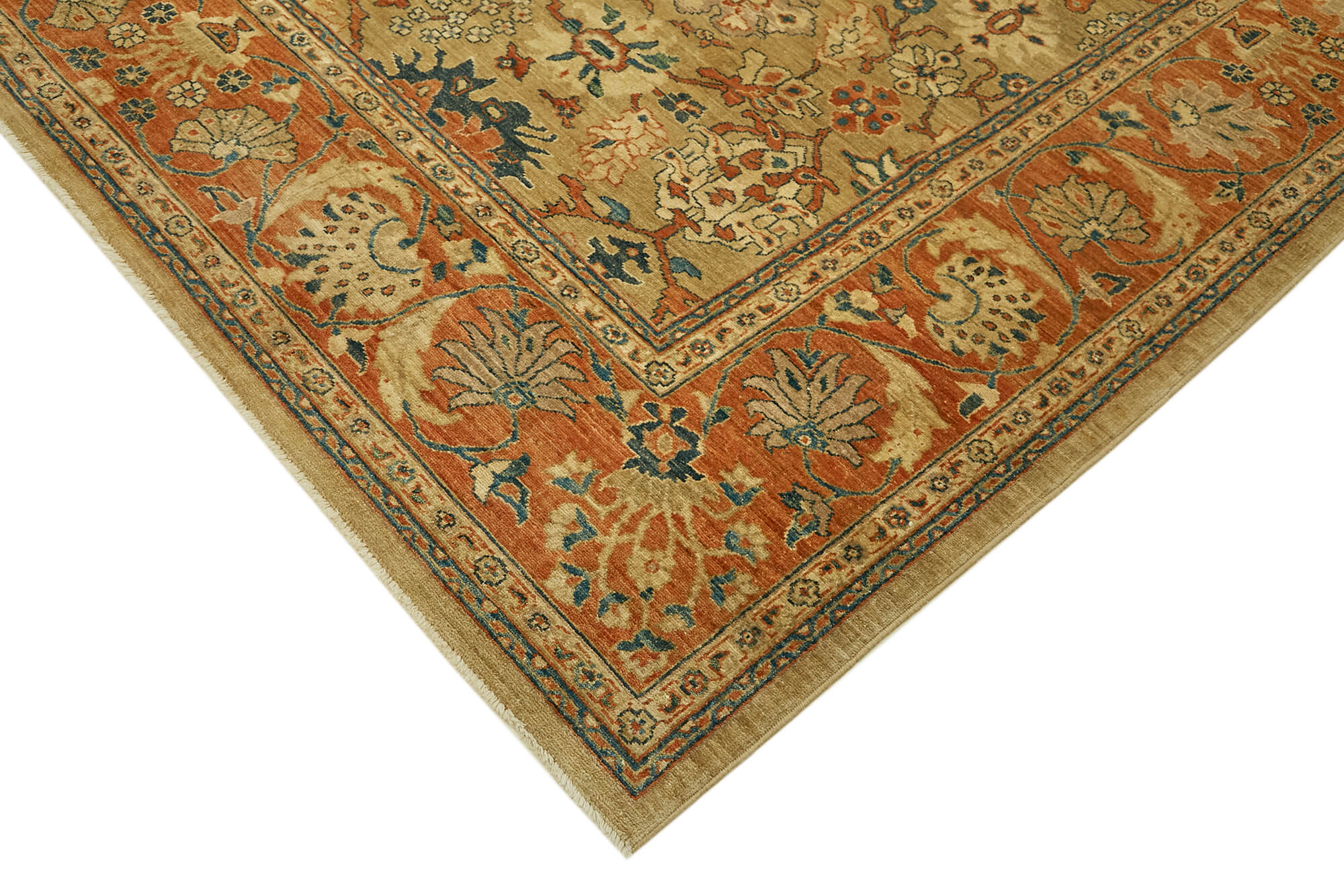 Handmade Wool Cotton Rug – Classic Beige 8'1''x9'9'' Turkish Hand Knotted Area Rug