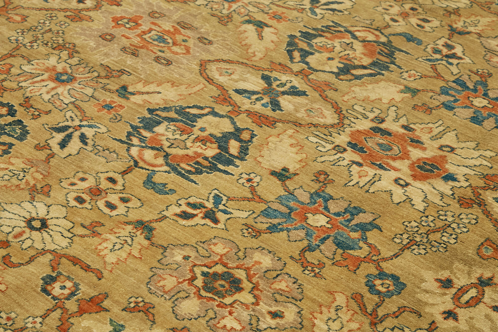 Handmade Wool Cotton Rug – Classic Beige 8'1''x9'9'' Turkish Hand Knotted Area Rug