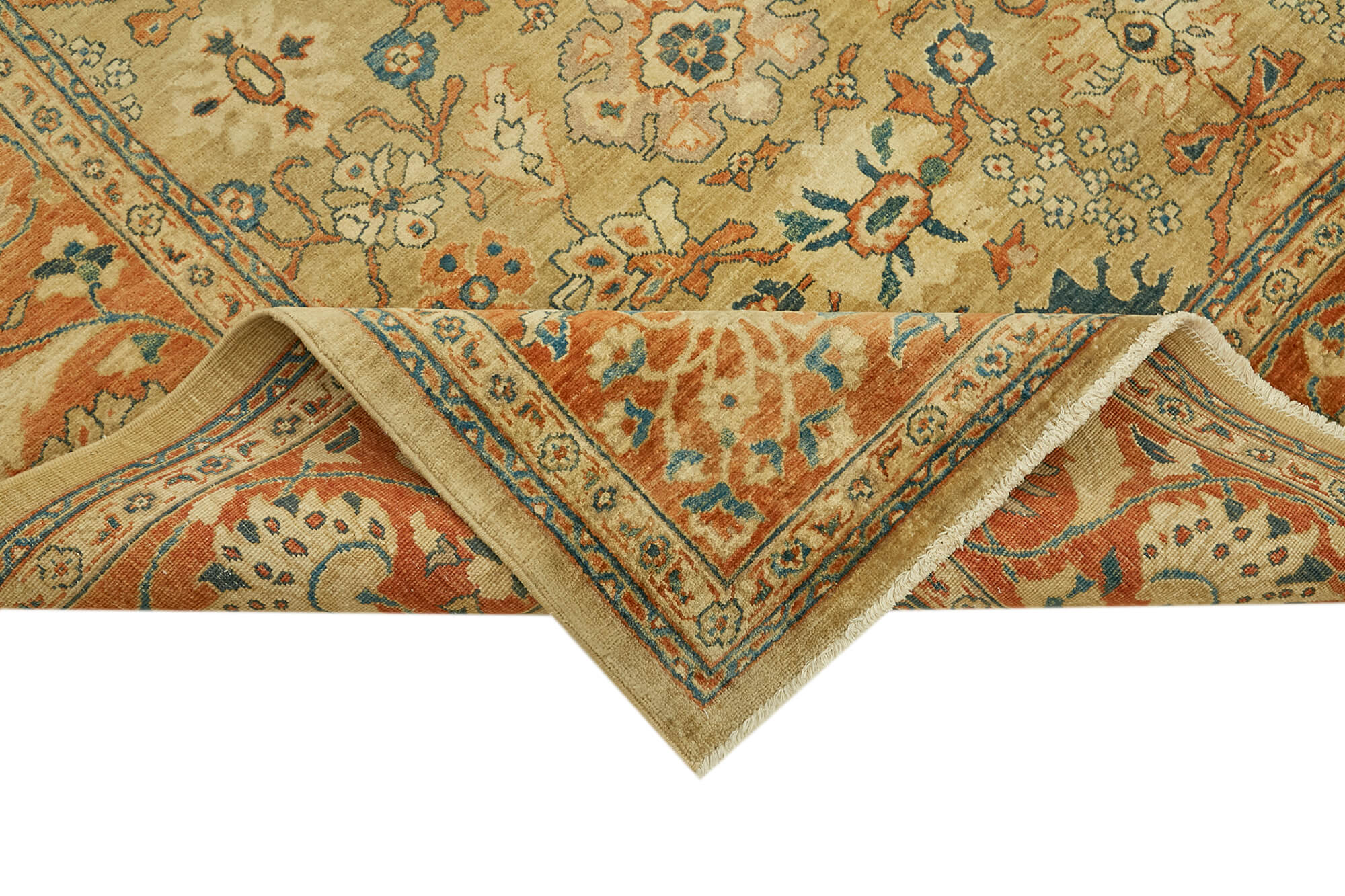 Handmade Wool Cotton Rug – Classic Beige 8'1''x9'9'' Turkish Hand Knotted Area Rug