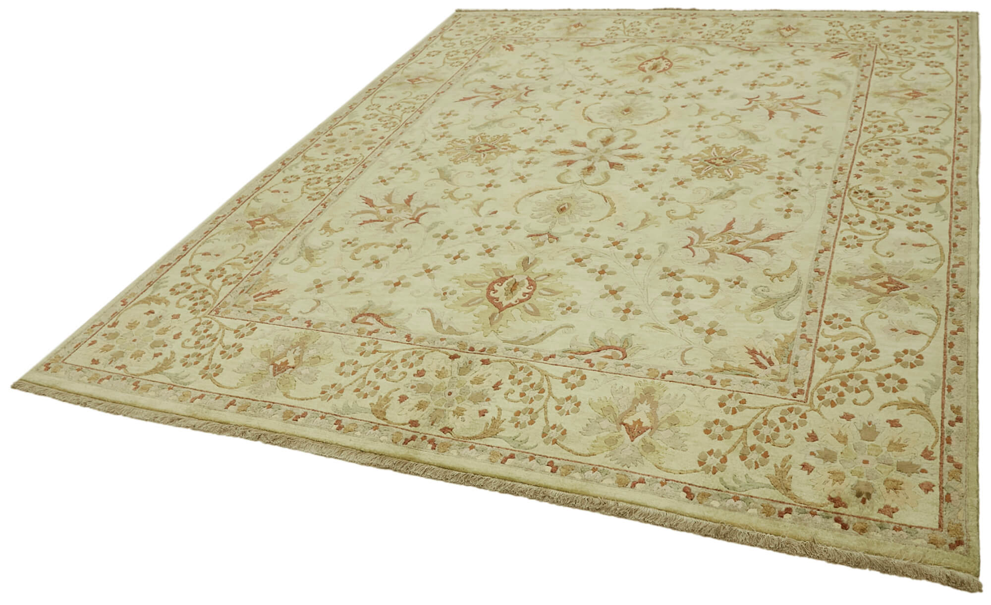 Handmade Wool Cotton Rug - Classic Wool Rug | Vintage Turkish Carpet 8'x10'