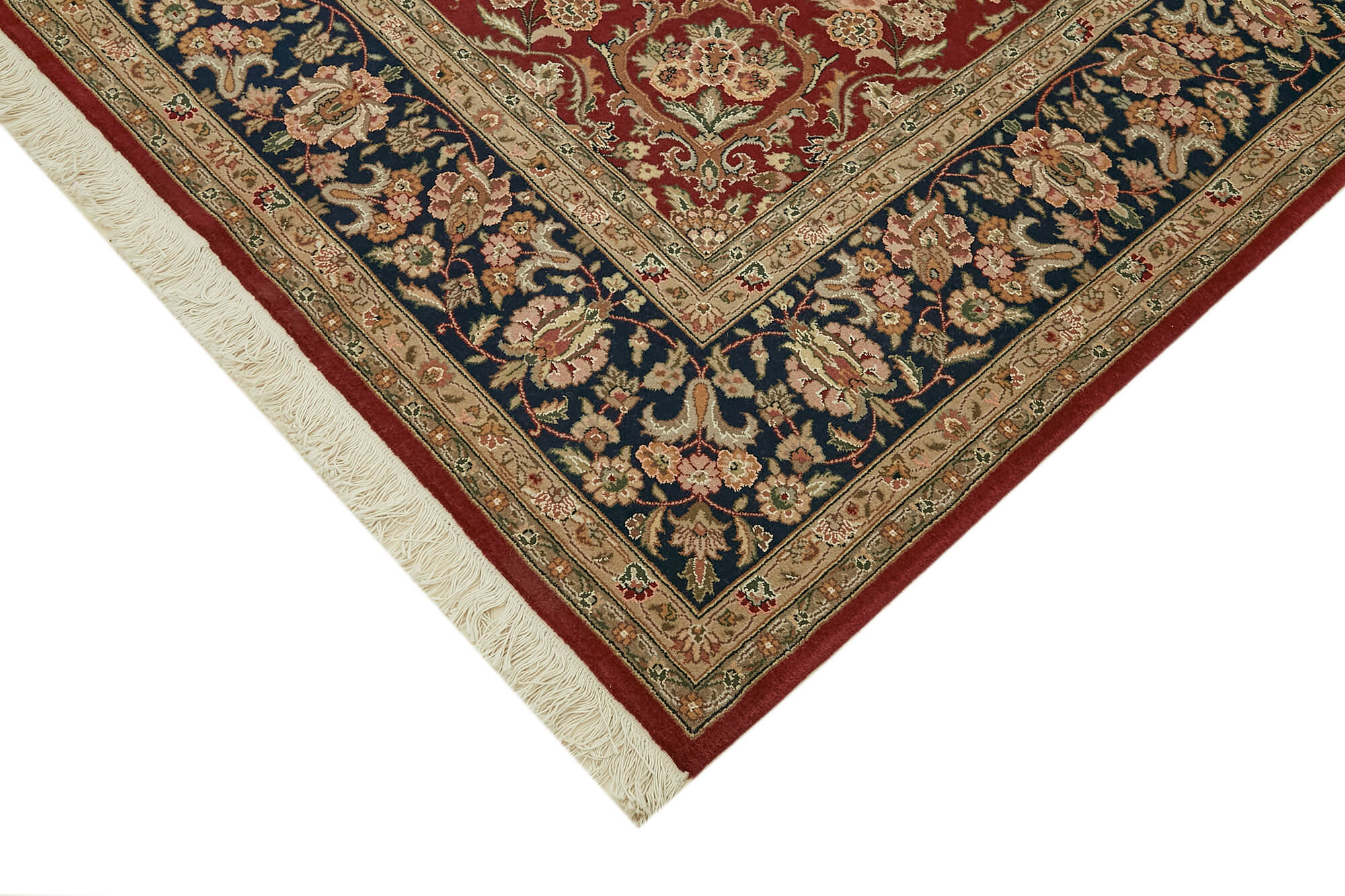 Handmade Wool Cotton Rug | Turkish Hand Knotted Carpet – Beige Area Rug