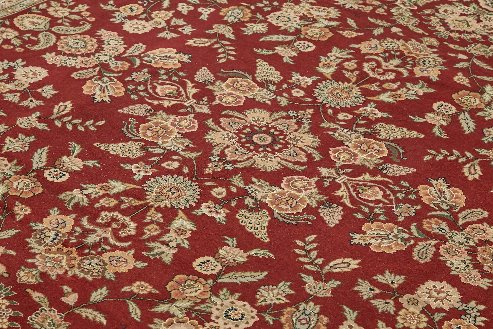 Handmade Wool Cotton Rug | Turkish Hand Knotted Carpet – Beige Area Rug