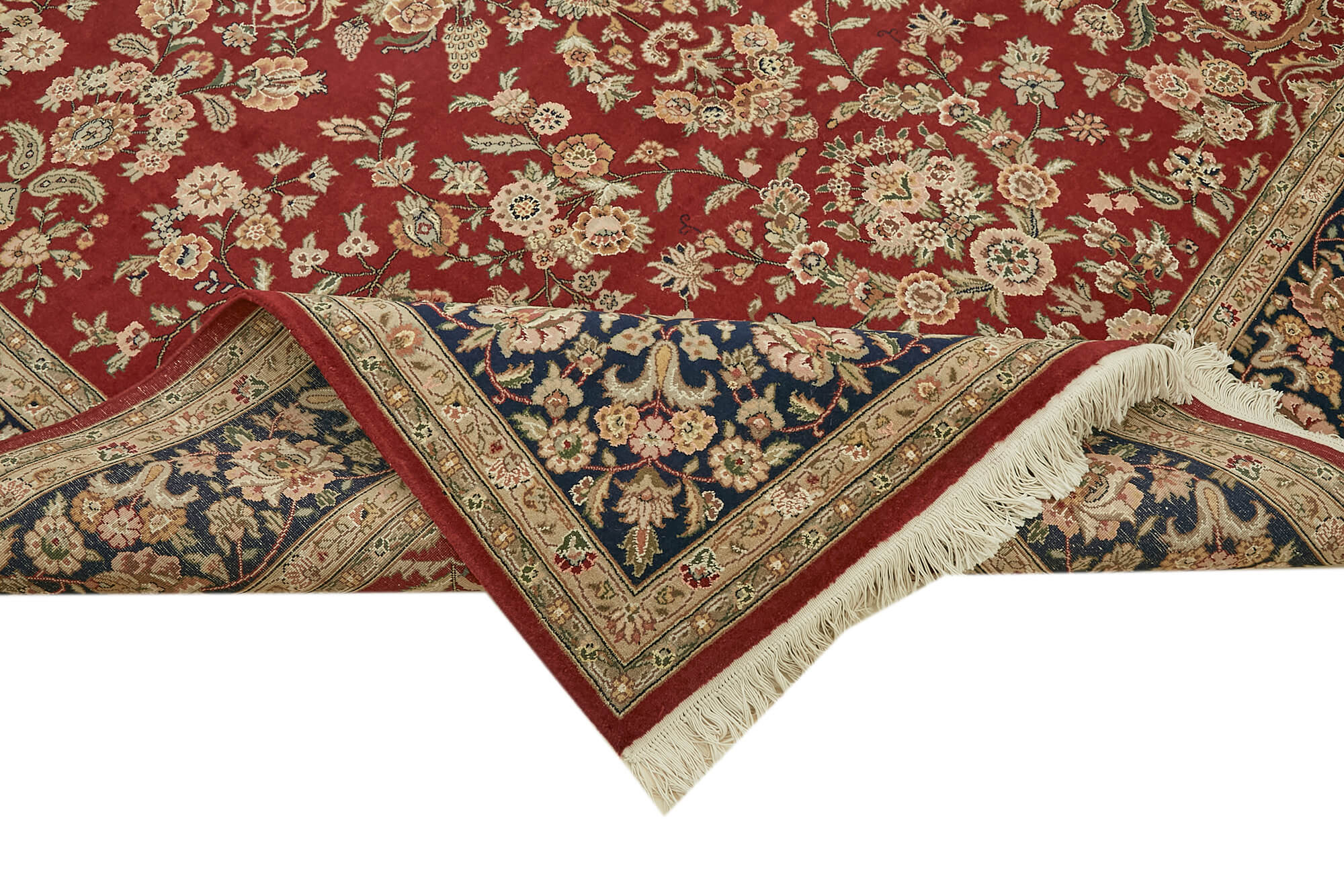 Handmade Wool Cotton Rug | Turkish Hand Knotted Carpet – Beige Area Rug