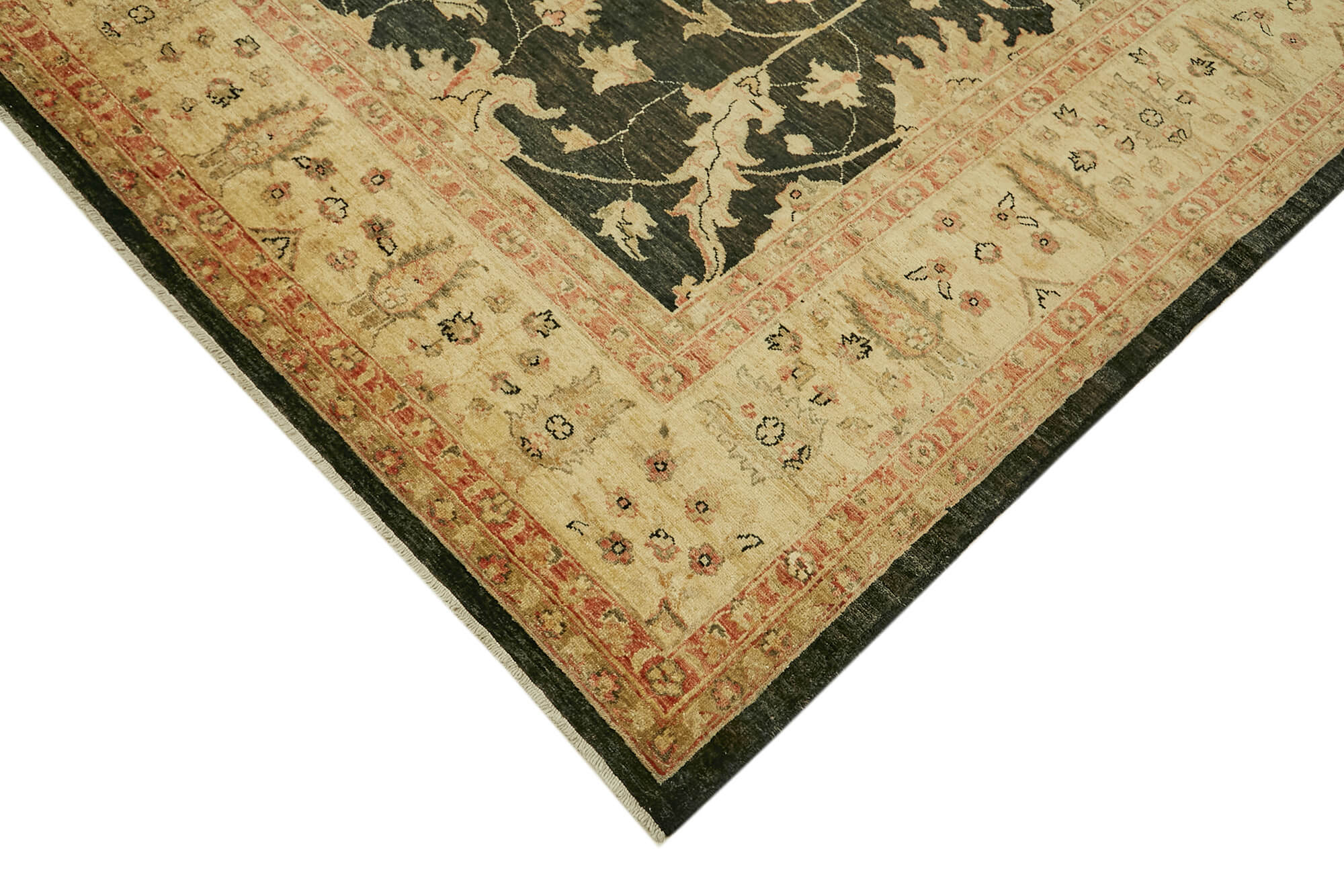 Handmade Wool Cotton Rug - Classic Area Rug 8'2''x10'0'' Beige Vintage Woven Carpet