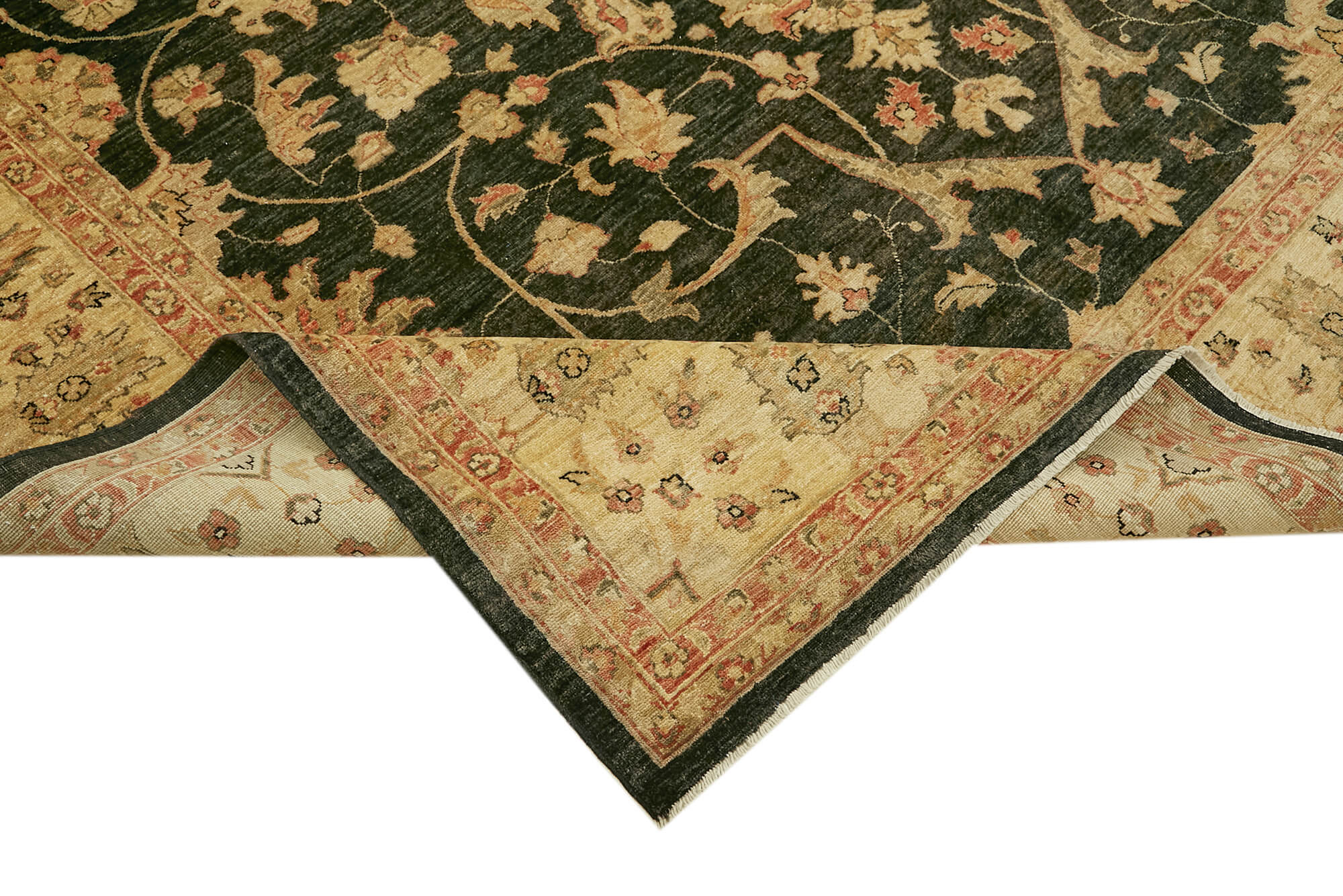 Handmade Wool Cotton Rug - Classic Area Rug 8'2''x10'0'' Beige Vintage Woven Carpet