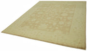 Handmade Wool Cotton Rug – Classic Beige Area Rug 7'9''x9'9'' Durable Hand Woven