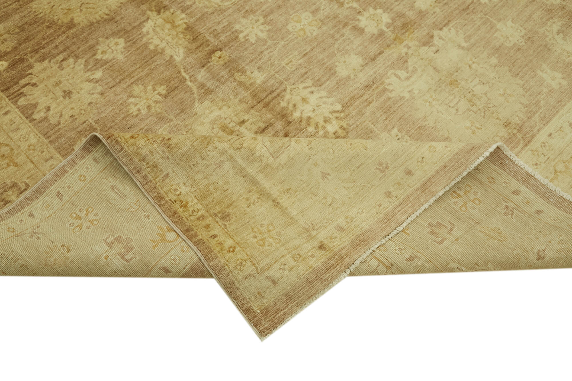 Handmade Wool Cotton Rug – Classic Beige Area Rug 7'9''x9'9'' Durable Hand Woven