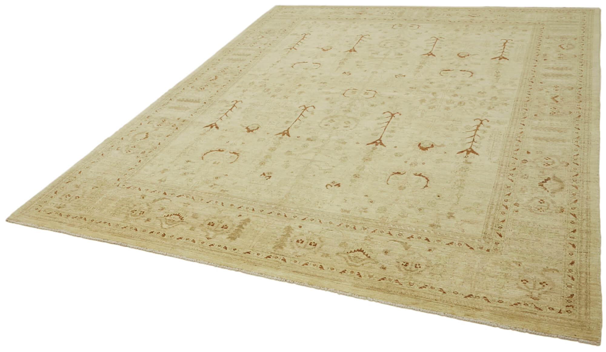 Handmade Wool Cotton Rug – Classic Beige Vintage Area Rug 7'10"x10'0" by Agacan