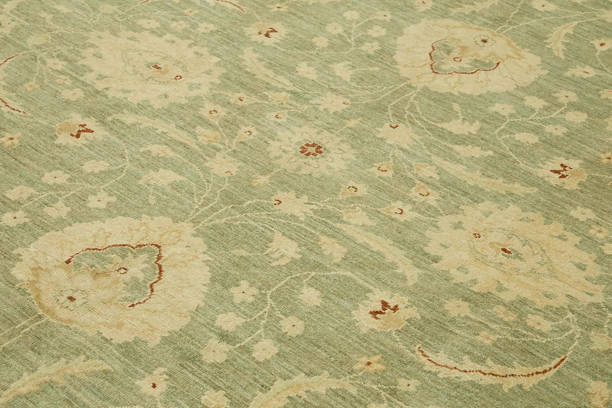 Handmade Wool Cotton Rug - Tebriz Beige Classic Style Vintage Area Carpet 8'5''x9'9''