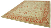 Handmade Wool Cotton Rug - Tebriz Classic Area Rug 9'0'' x 11'7'' Beige