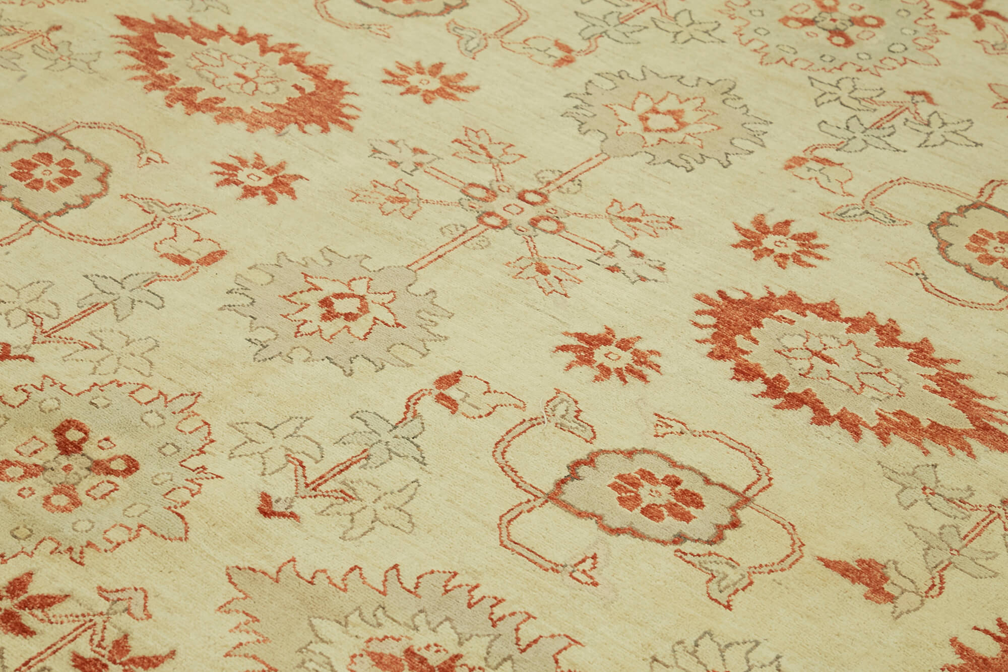 Handmade Wool Cotton Rug - Tebriz Classic Area Rug 9'0'' x 11'7'' Beige