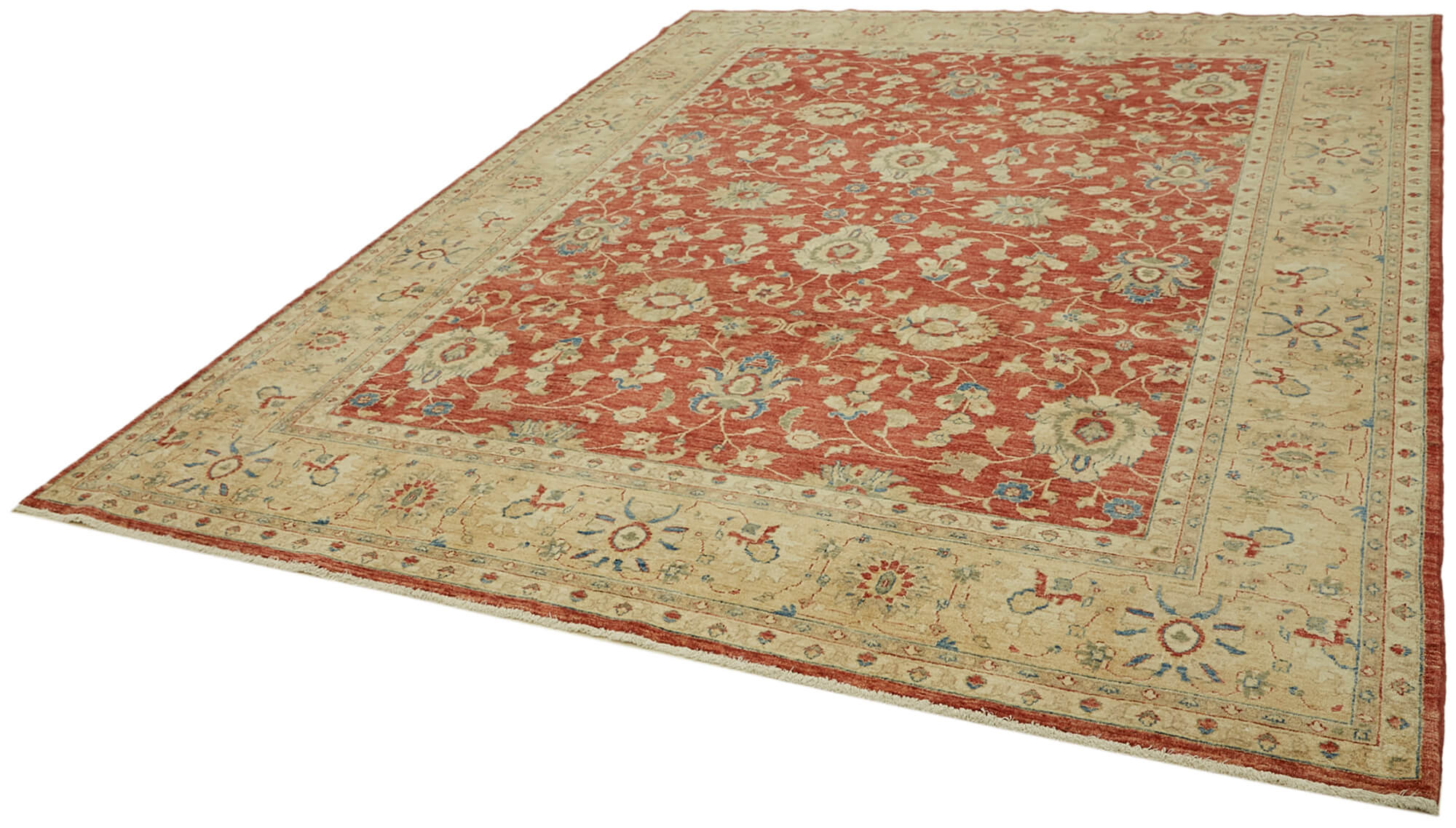 Handmade Wool Cotton Rug | Vintage Turkish Carpet – Durable Handmade Rug 9'2'' x 11'6''