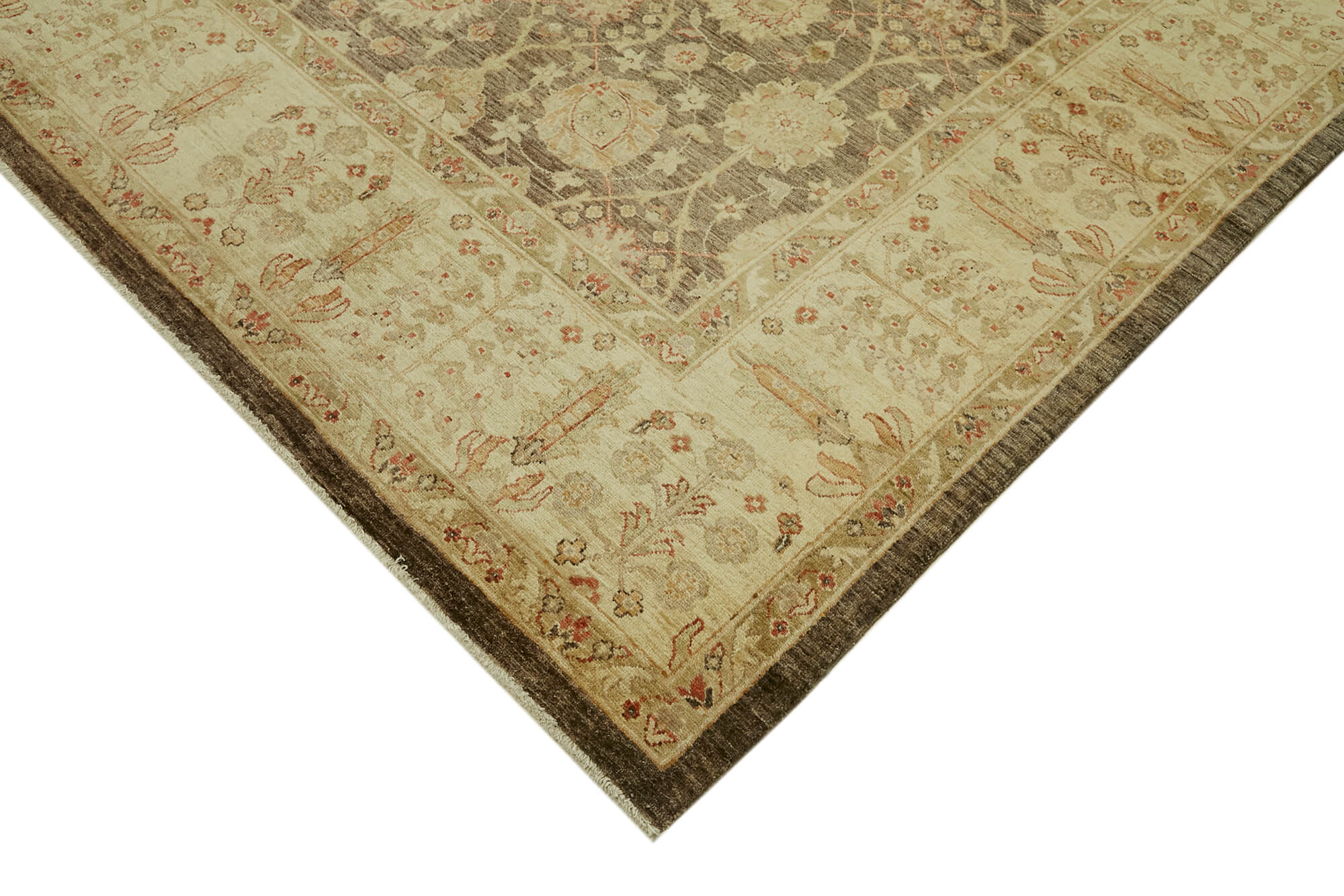 Handmade Wool Cotton Rug – Classic Beige Turkish Area Rug 9x12 Vintage Carpet