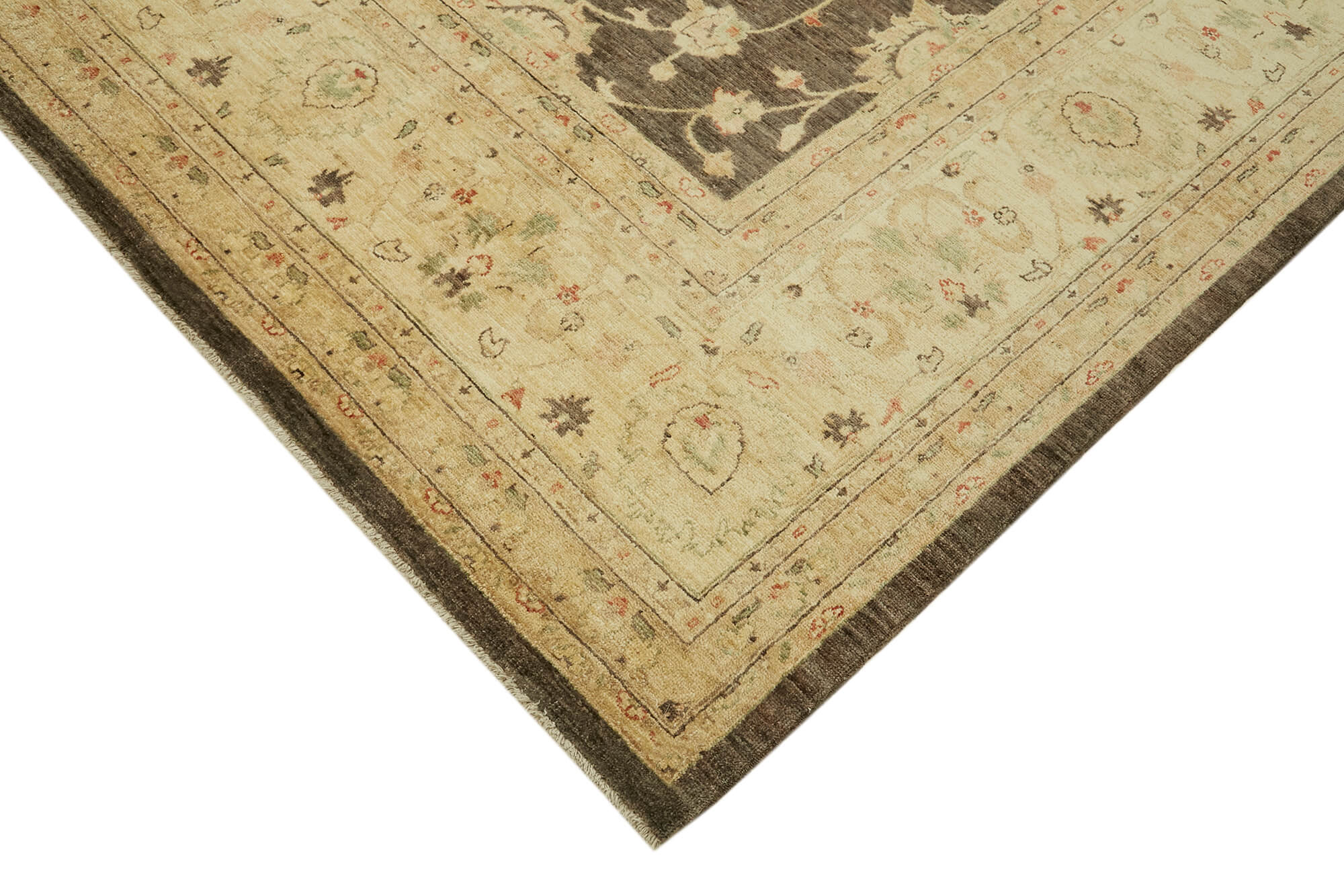 Handmade Wool Cotton Rug - Classic Beige Vintage Area Rug 8x11 Turkish Wool Carpet