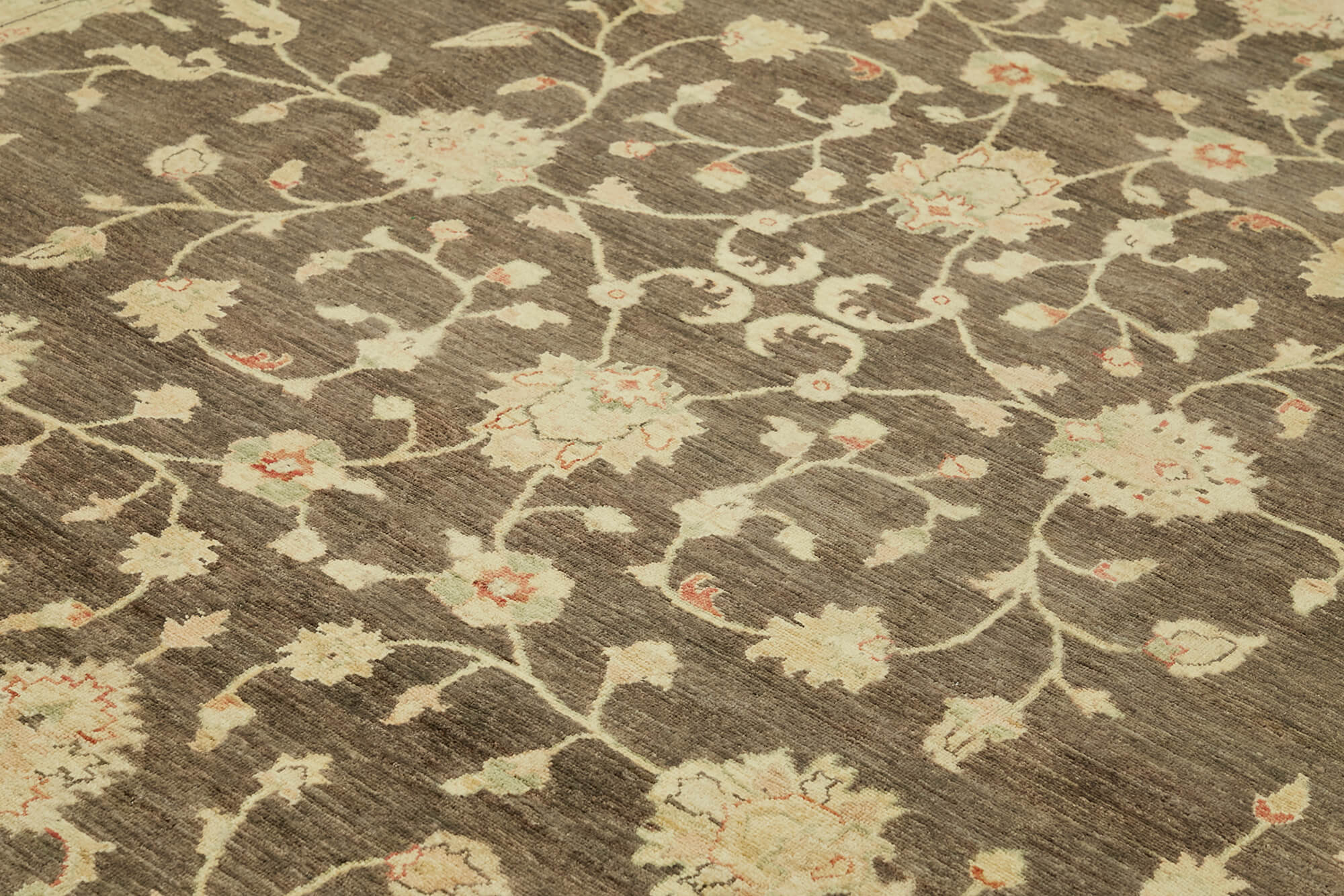 Handmade Wool Cotton Rug - Classic Beige Vintage Area Rug 8x11 Turkish Wool Carpet