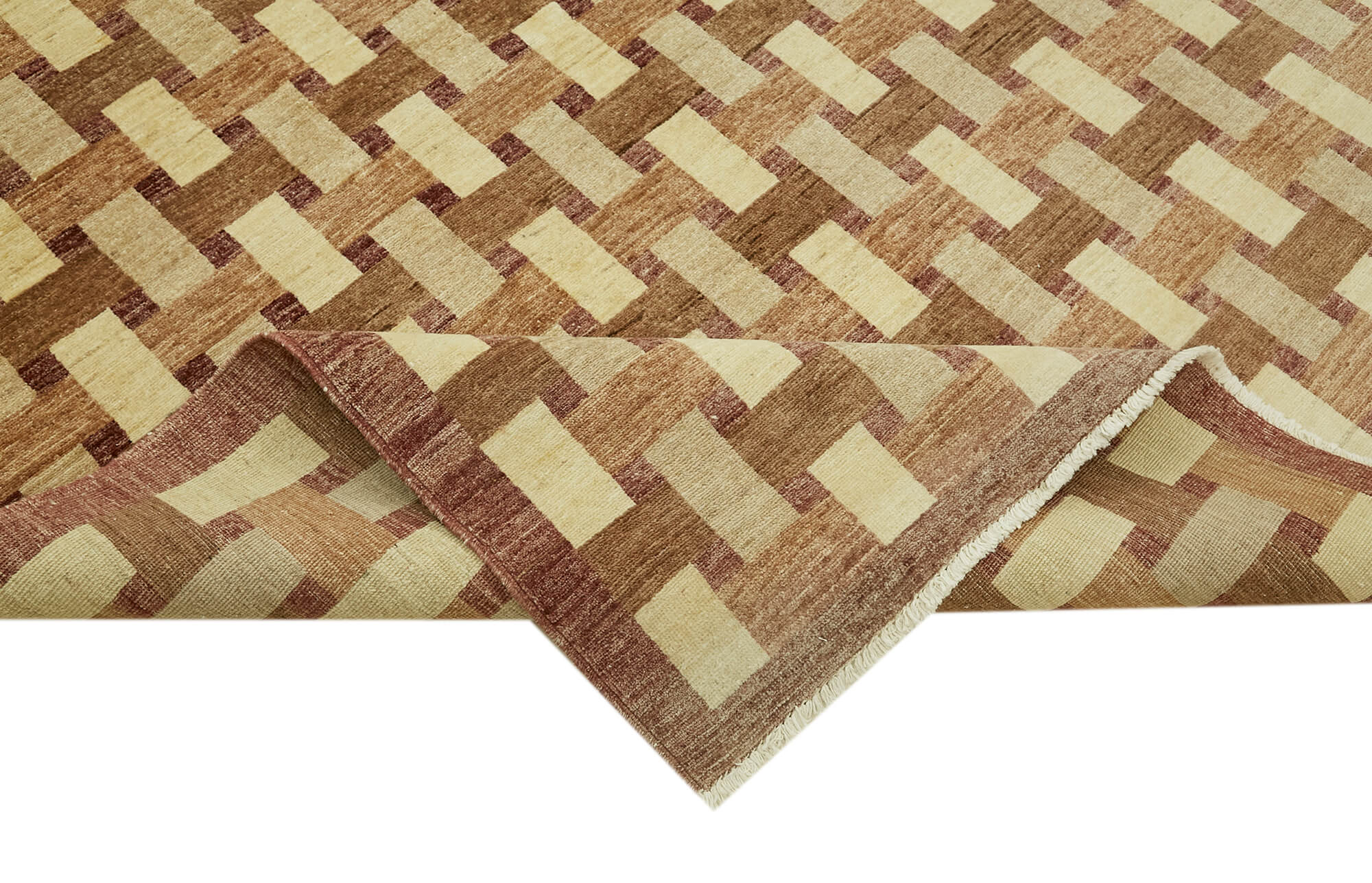 Handmade Wool Cotton Rug – Tebriz Classic Beige Vintage Area Rug 8'8''x11'8''