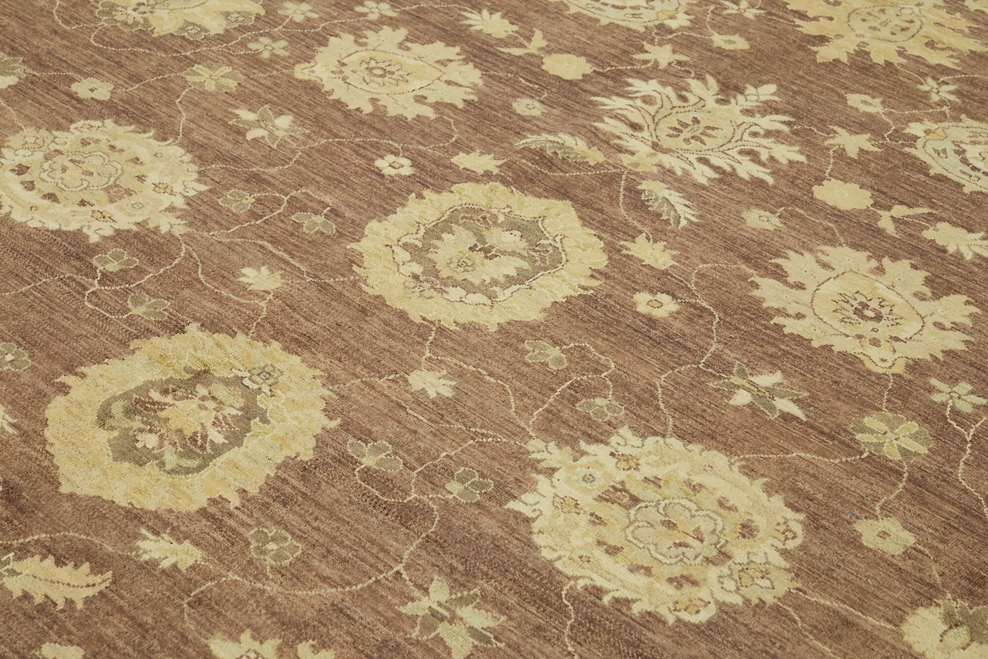 Handmade Wool Cotton Rug – Tebriz Classic Beige Vintage Area Rug 9'0''x12'6''