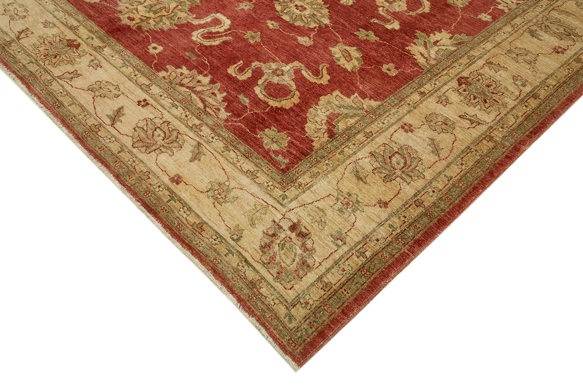 Handmade Wool Cotton Rug – Classic Beige Wool Area Carpet 9'3'' x 11'10''