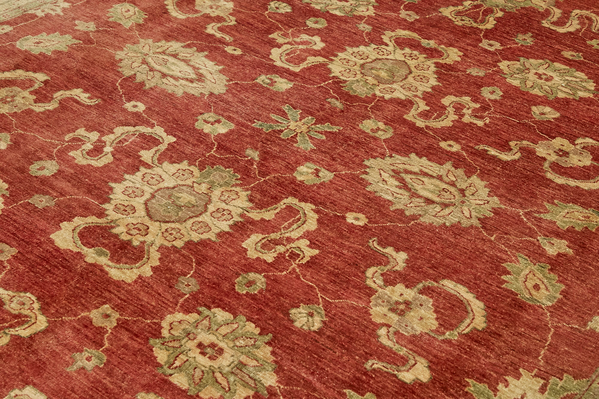 Handmade Wool Cotton Rug – Classic Beige Wool Area Carpet 9'3'' x 11'10''