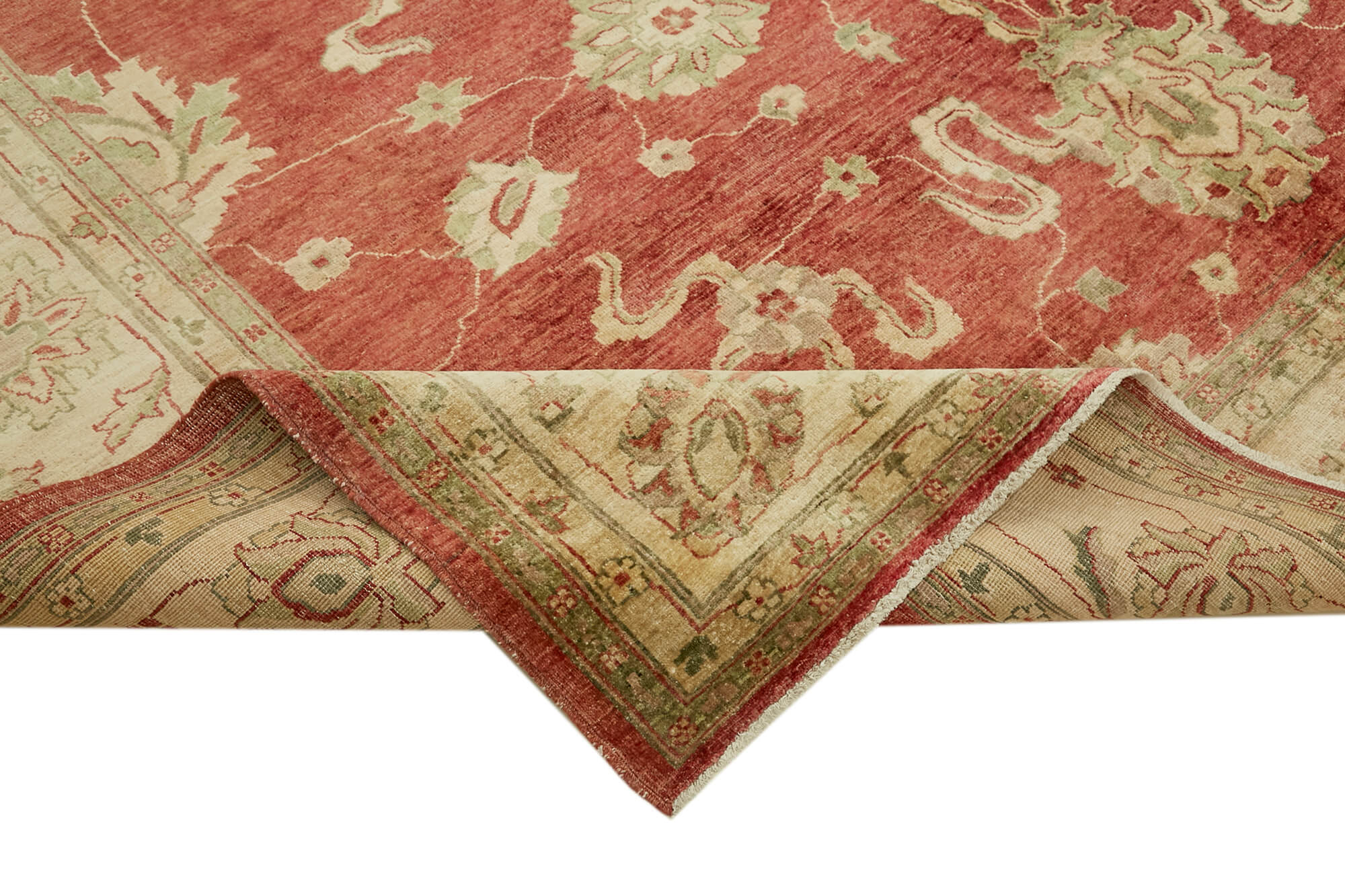 Handmade Wool Cotton Rug – Classic Beige Wool Area Carpet 9'3'' x 11'10''