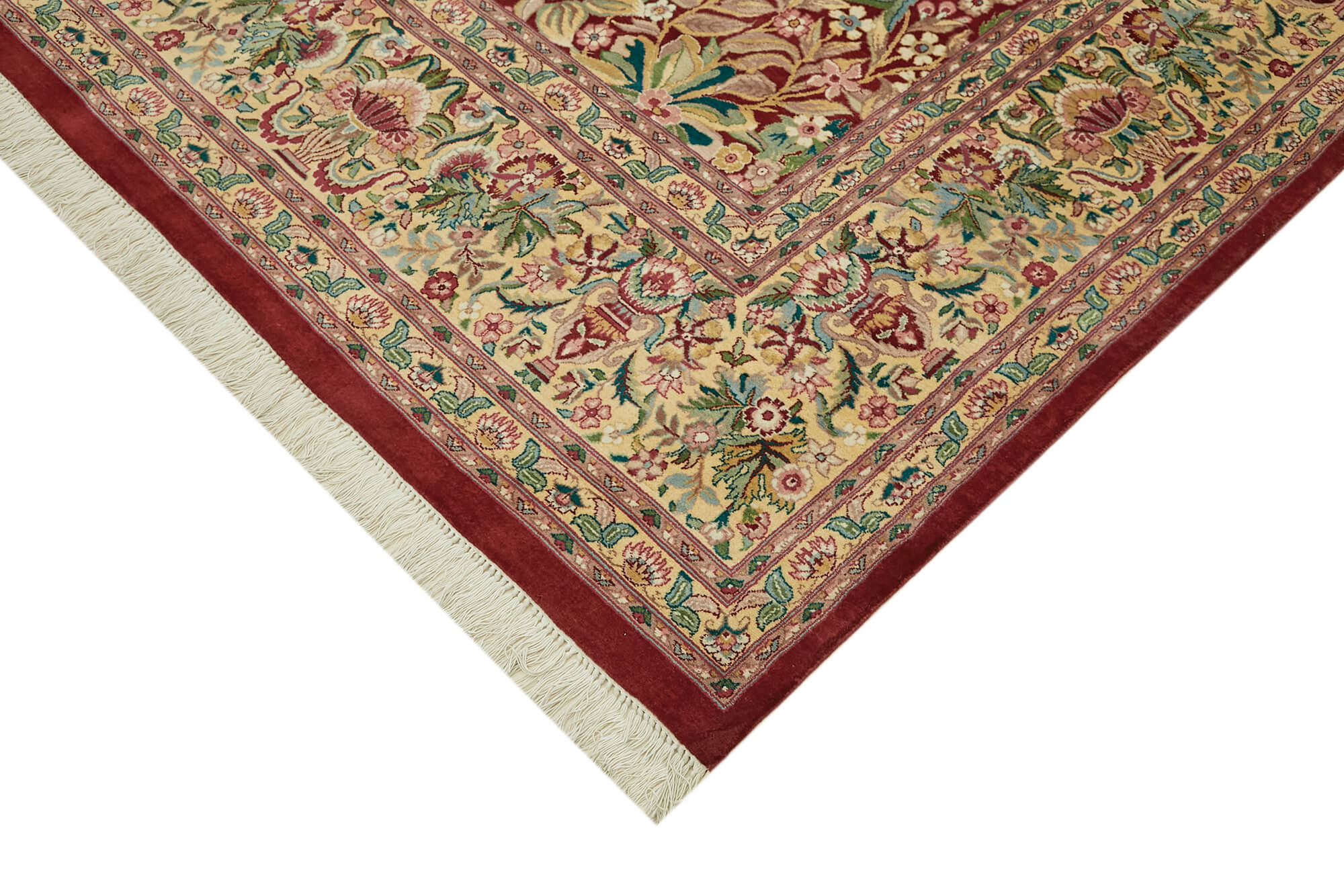 Handmade Wool Cotton Rug | Vintage Hand Woven Carpet – Beige Classic Style