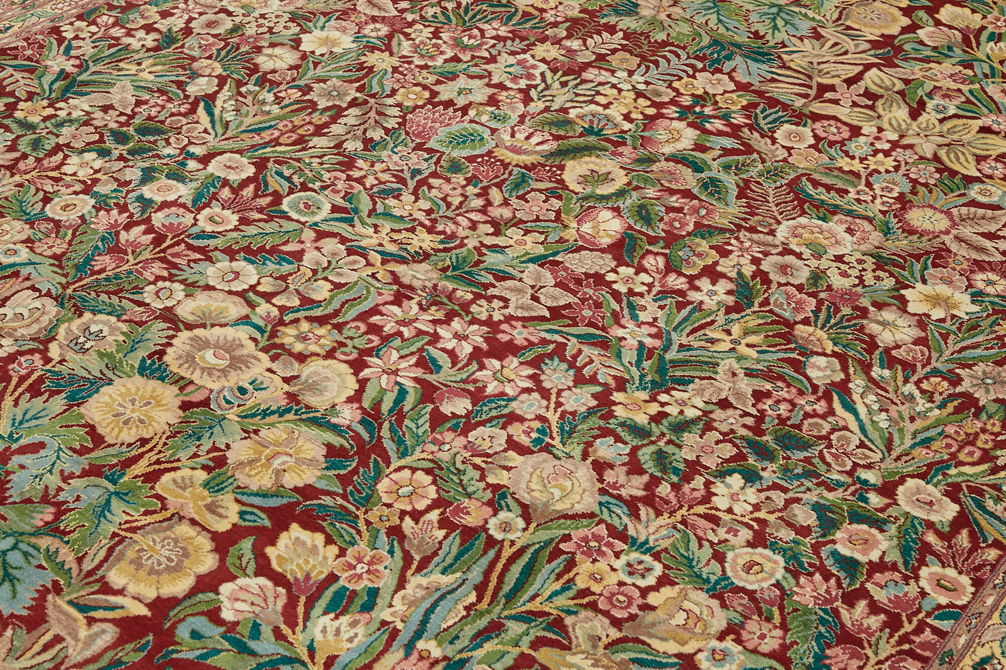 Handmade Wool Cotton Rug | Vintage Hand Woven Carpet – Beige Classic Style