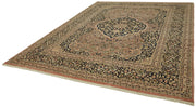 Handmade Wool Cotton Rug – Classic Beige Turkish Vintage Carpet 9'1''x12'0''