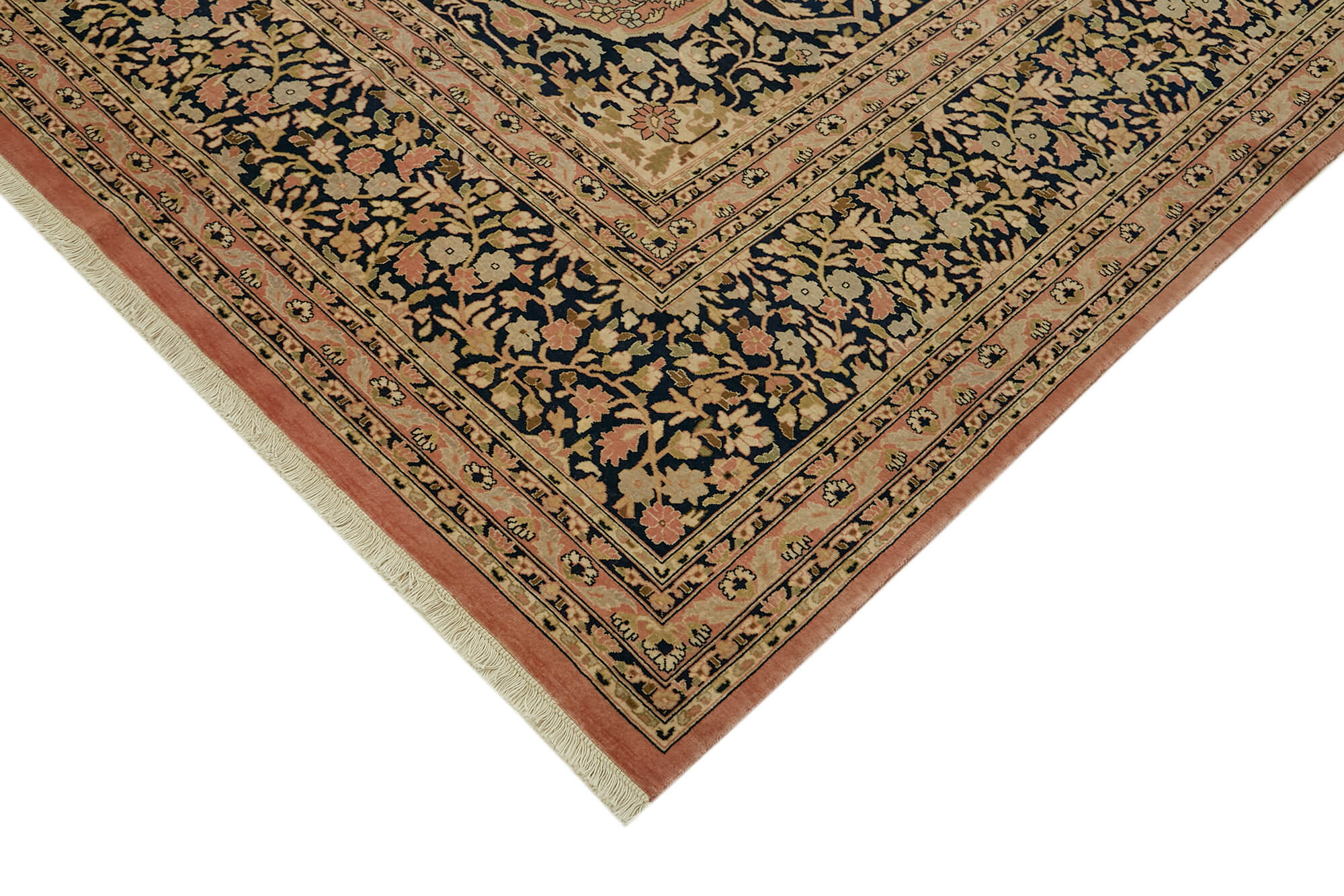Handmade Wool Cotton Rug – Classic Beige Turkish Vintage Carpet 9'1''x12'0''