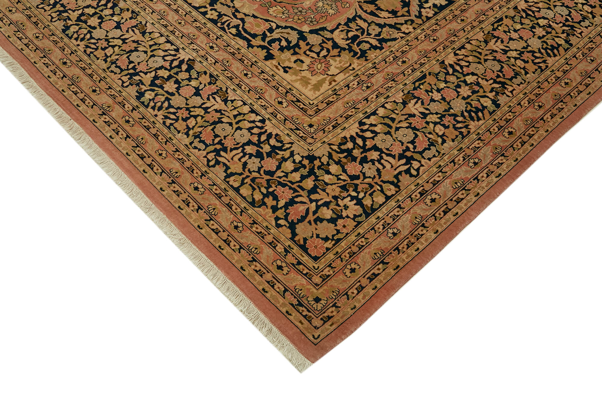 Handmade Wool Cotton Rug – Classic Style Carpet | Beige Vintage Area Rug 9'1''x12'1''