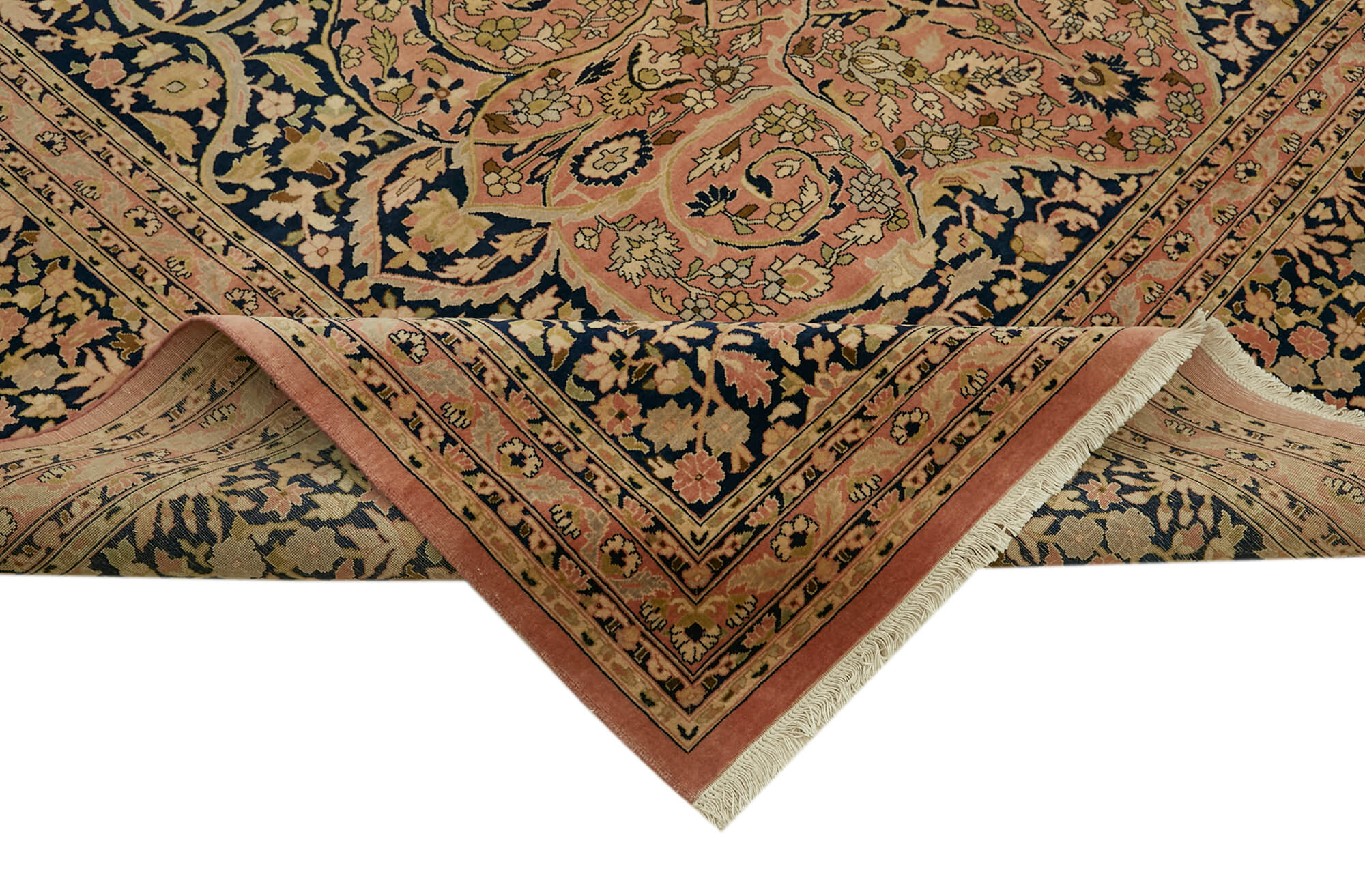 Handmade Wool Cotton Rug – Classic Style Carpet | Beige Vintage Area Rug 9'1''x12'1''
