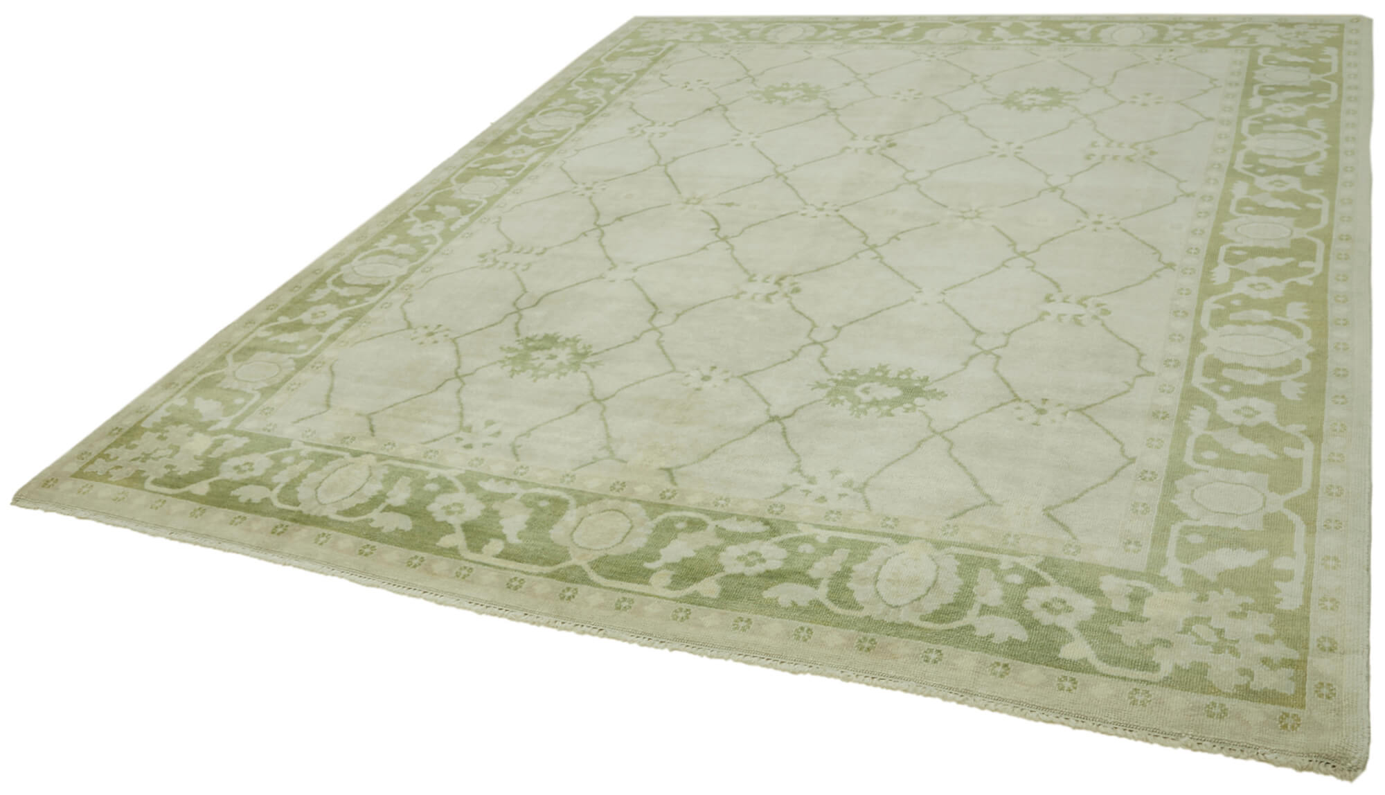 Handmade Wool Cotton Rug – Classic Beige Vintage Turkish Carpet 8'1''x9'10''