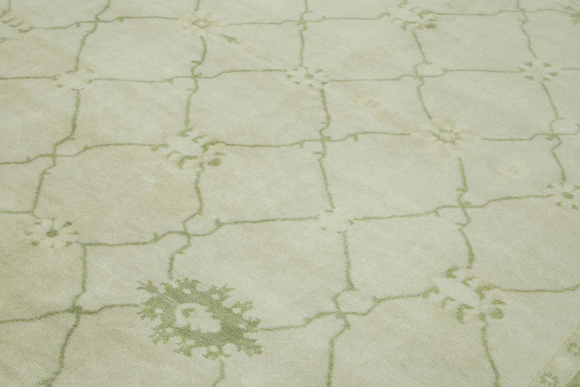Handmade Wool Cotton Rug – Classic Beige Vintage Turkish Carpet 8'1''x9'10''