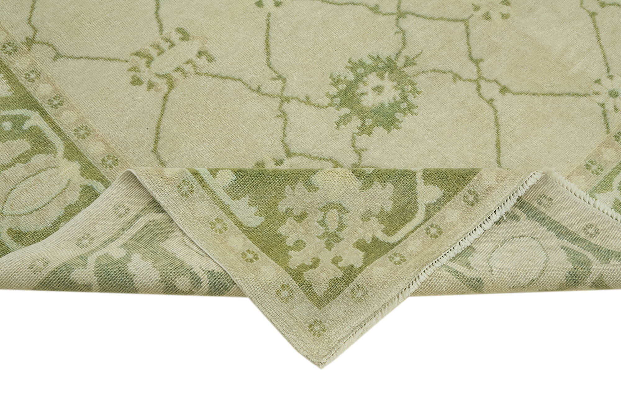 Handmade Wool Cotton Rug – Classic Beige Vintage Turkish Carpet 8'1''x9'10''