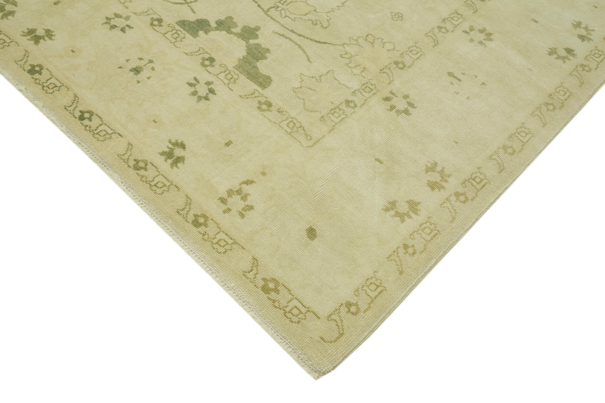 Handmade Wool Cotton Rug – Classic Beige Vintage Area Rug 8'5'' x 10'3''