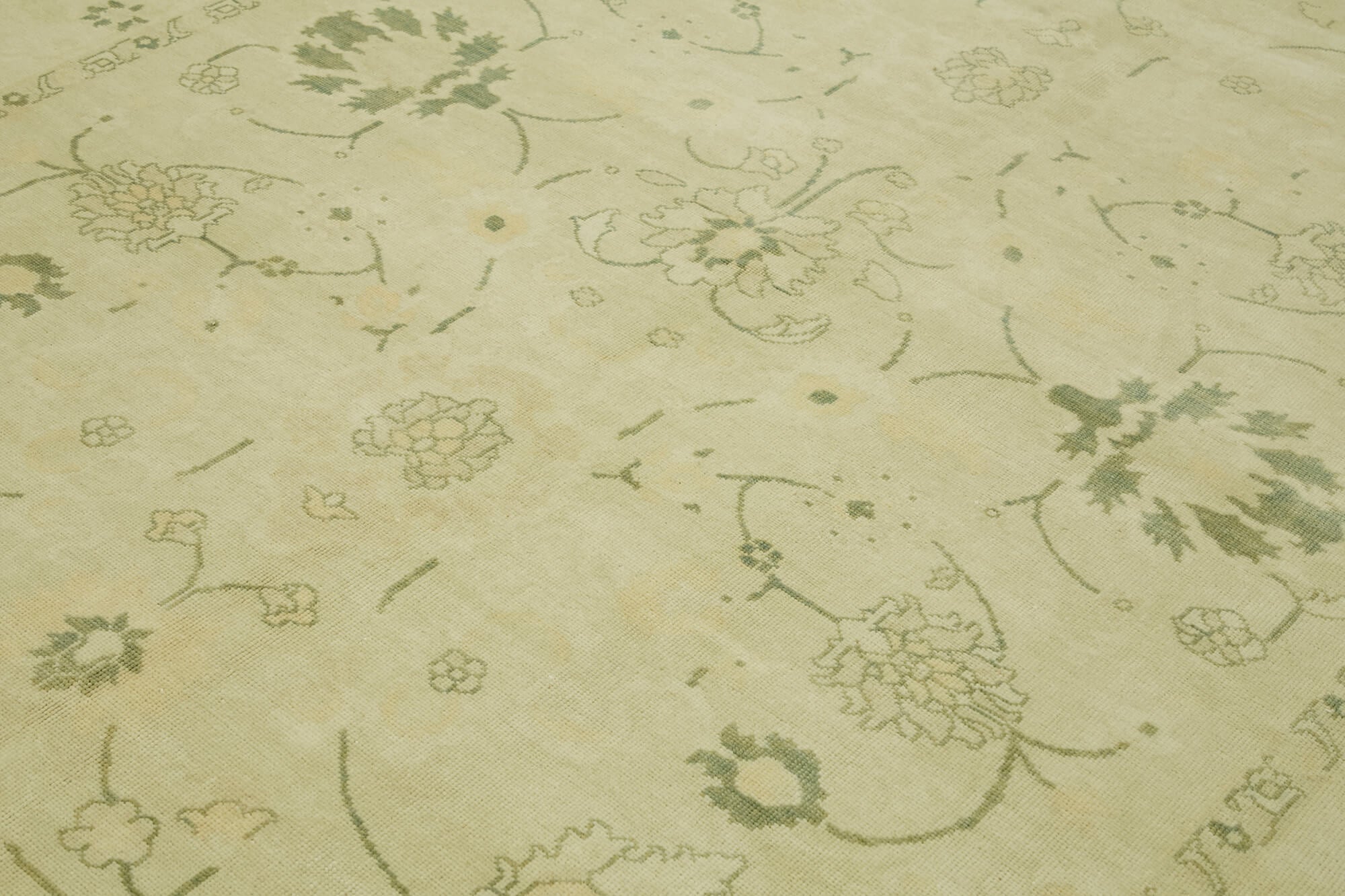 Handmade Wool Cotton Rug – Classic Beige Vintage Area Rug 8'5'' x 10'3''