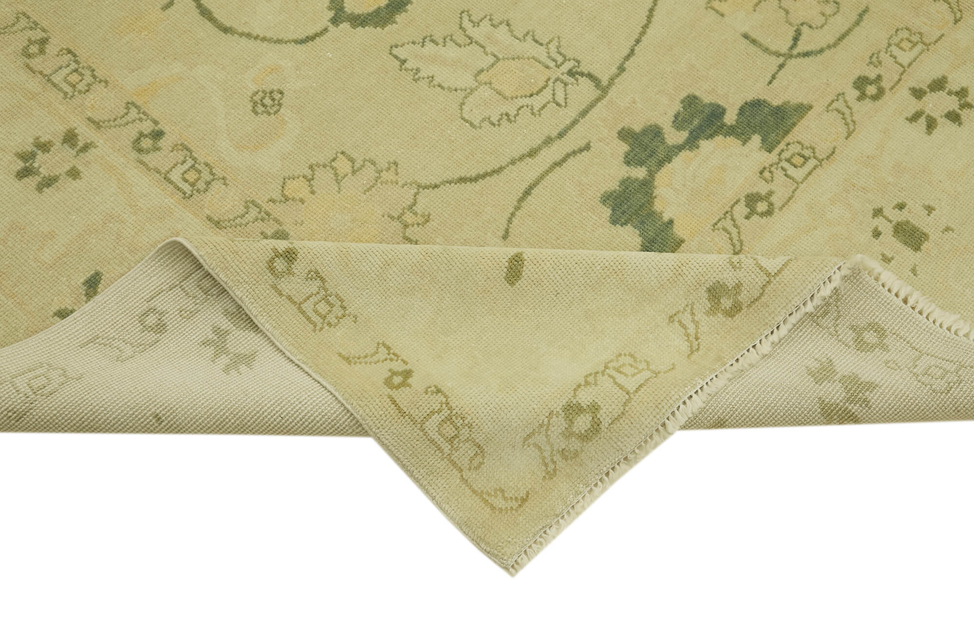 Handmade Wool Cotton Rug – Classic Beige Vintage Area Rug 8'5'' x 10'3''