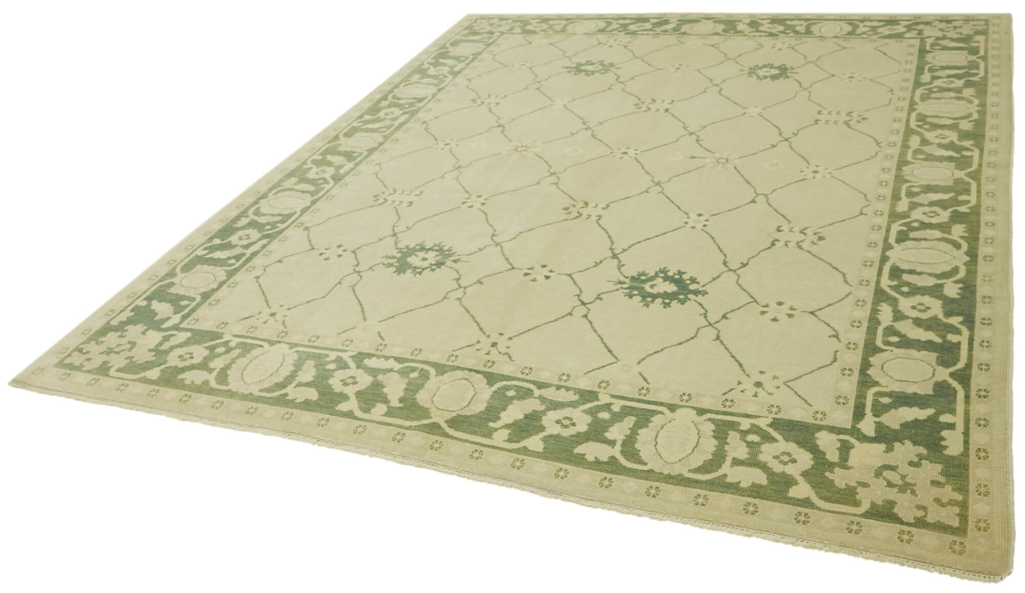 Handmade Wool Cotton Rug | Tebriz Beige Vintage Wool Cotton Carpet 8x10