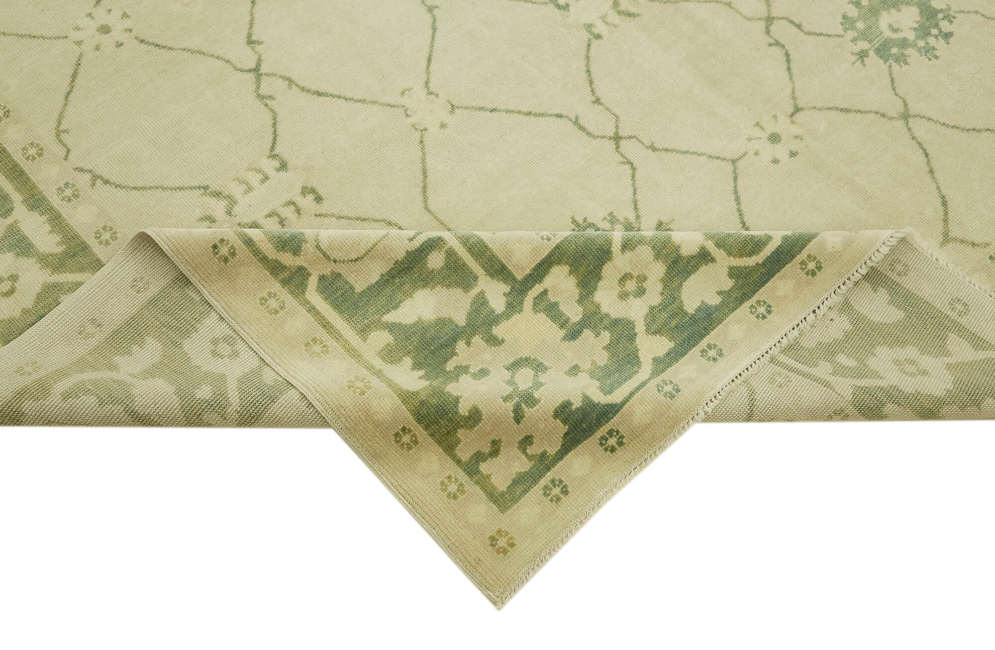 Handmade Wool Cotton Rug | Tebriz Beige Vintage Wool Cotton Carpet 8x10