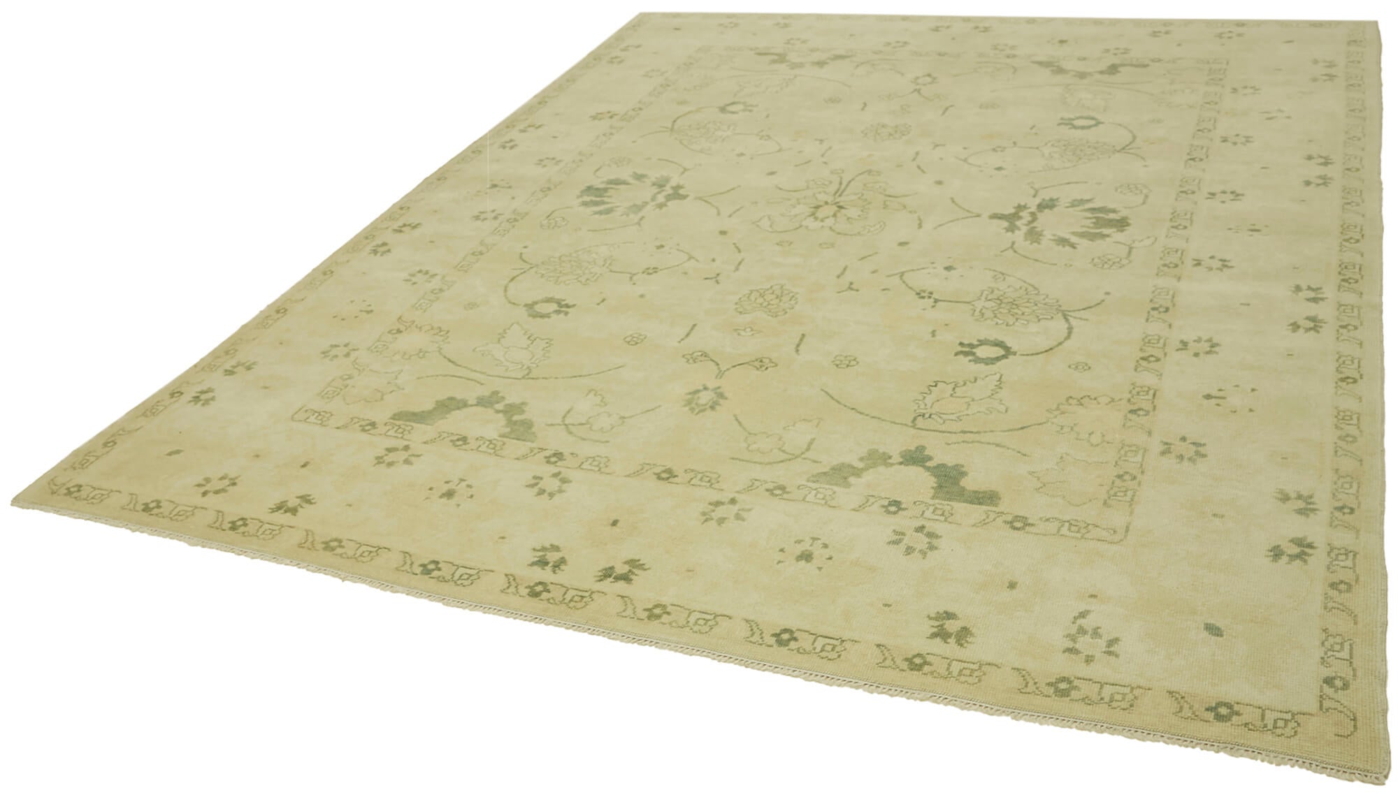 Handmade Wool Cotton Rug – Classic Beige Vintage Area Rug 8'3''x10'2'' by Agacan