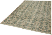 Vintage Wool Cotton Rug - Hand Woven Rug 6'3'' x 9'1'' | Beige Natural Fiber Carpet