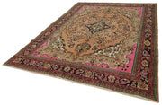 Handmade Wool Cotton Rug – Persian Area Rug | Classic Beige Vintage Carpet 7'0''x10'4''