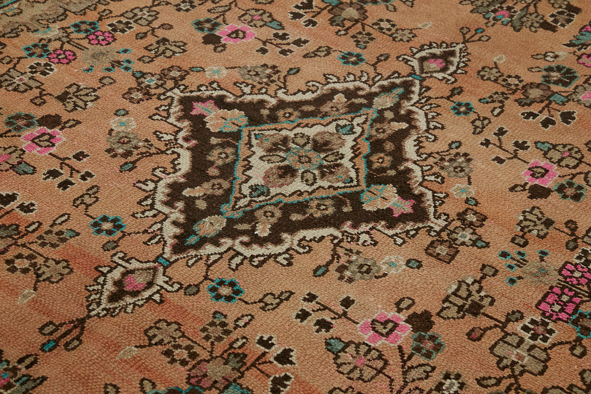 Handmade Wool Cotton Rug – Persian Area Rug | Classic Beige Vintage Carpet 7'0''x10'4''