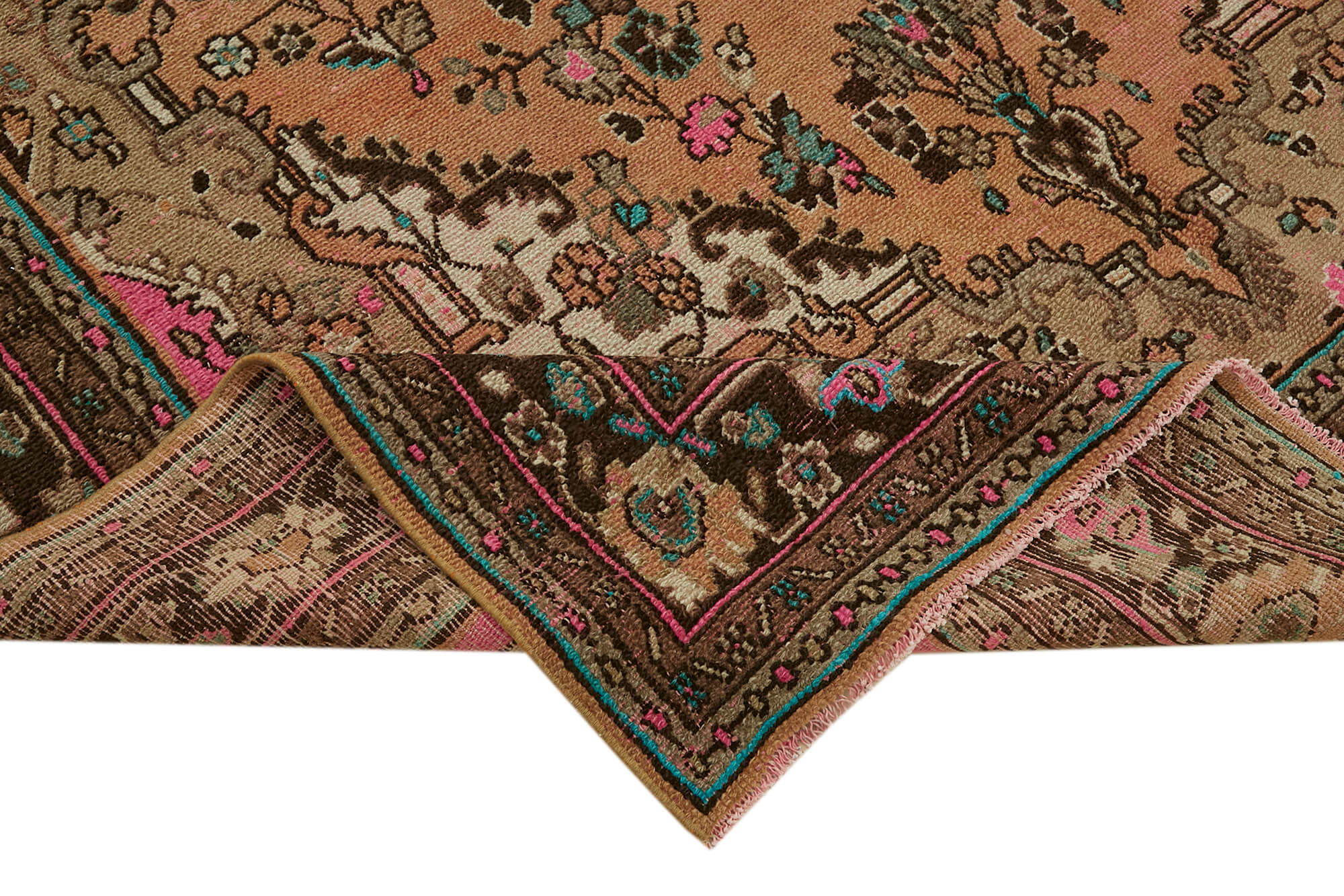 Handmade Wool Cotton Rug – Persian Area Rug | Classic Beige Vintage Carpet 7'0''x10'4''