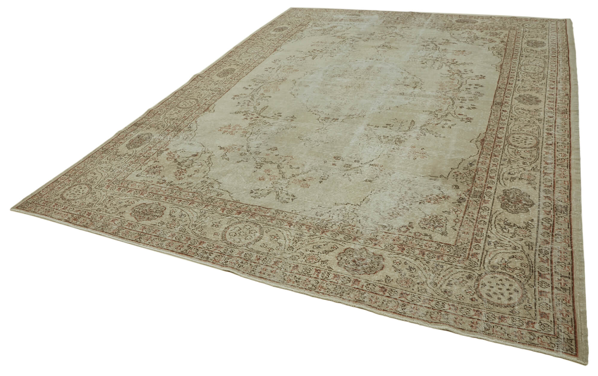 Handmade Wool Cotton Rug – Classic Beige Persian Area Rug 8'7''x11'10''