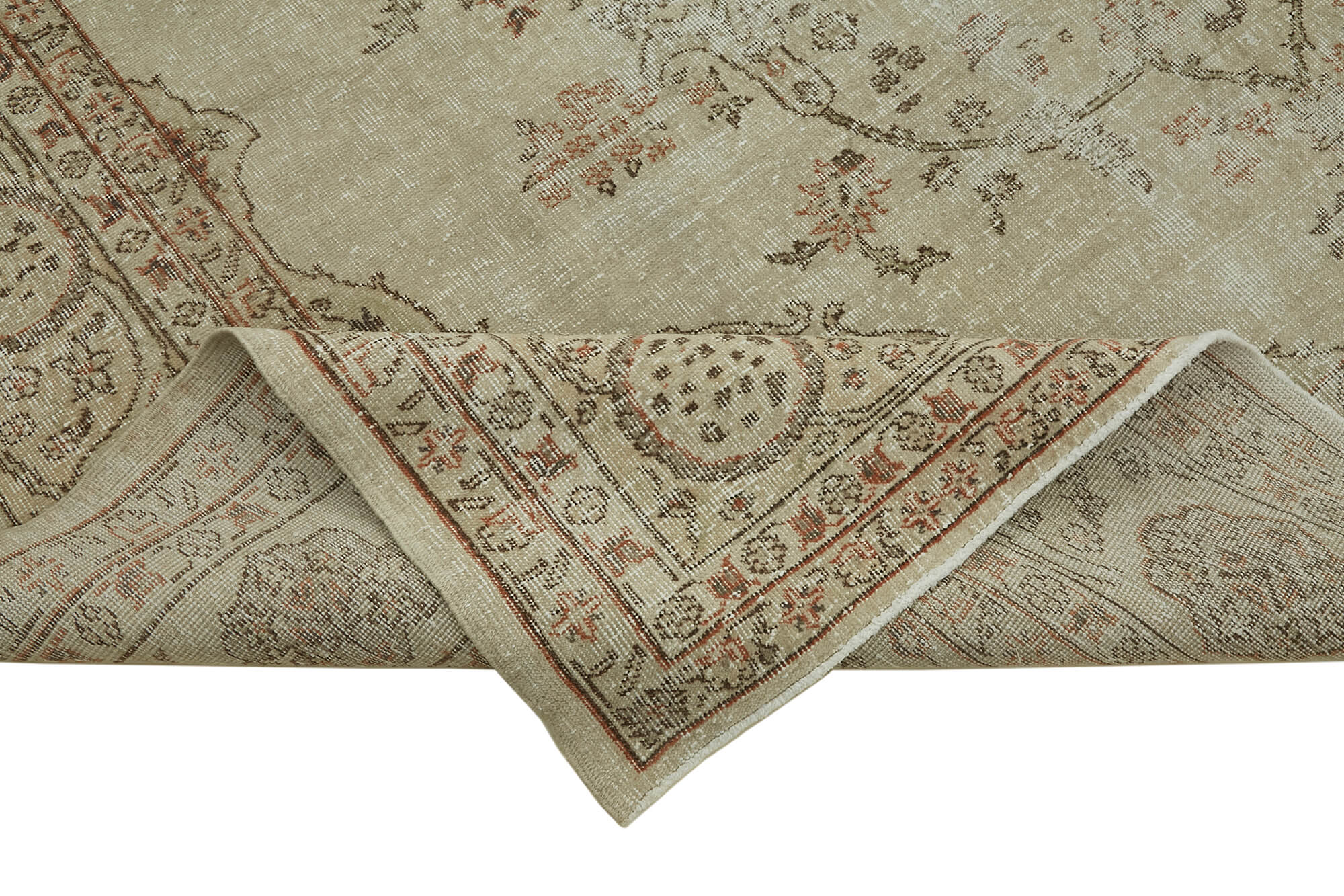 Handmade Wool Cotton Rug – Classic Beige Persian Area Rug 8'7''x11'10''