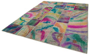 Handmade Patchwork Area Rug – Pink Patchwork Rug Cotton Wool Soft Wool Area Rug 8'3'' x 10'1''