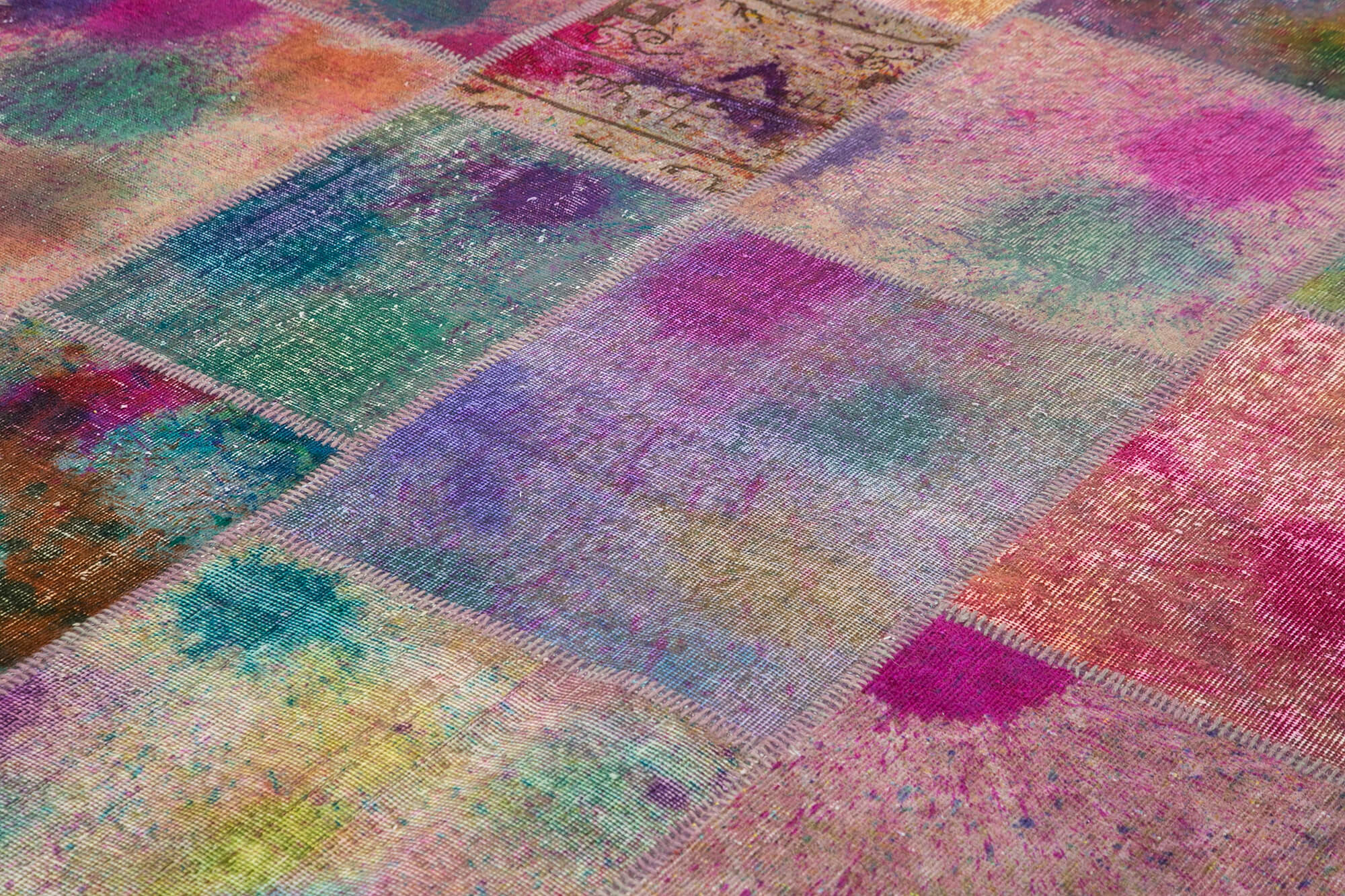 Handmade Patchwork Rug - Kirk Yama Large Pink Cotton Wool Area Rug 9'11''x13'3''
