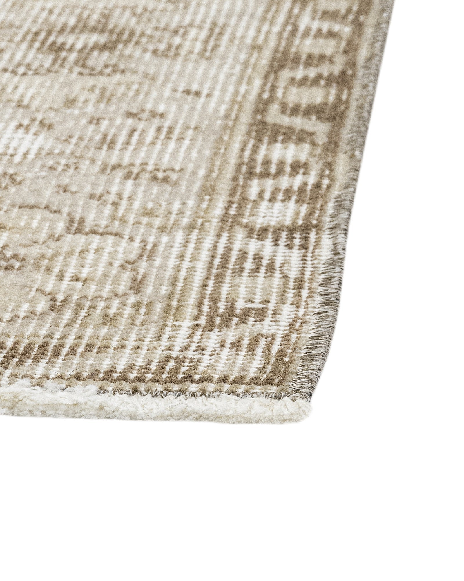 Handmade Wool Rug - Vintage Brown Medallion Cotton Blend 5'9" x 9'8" Area Carpet