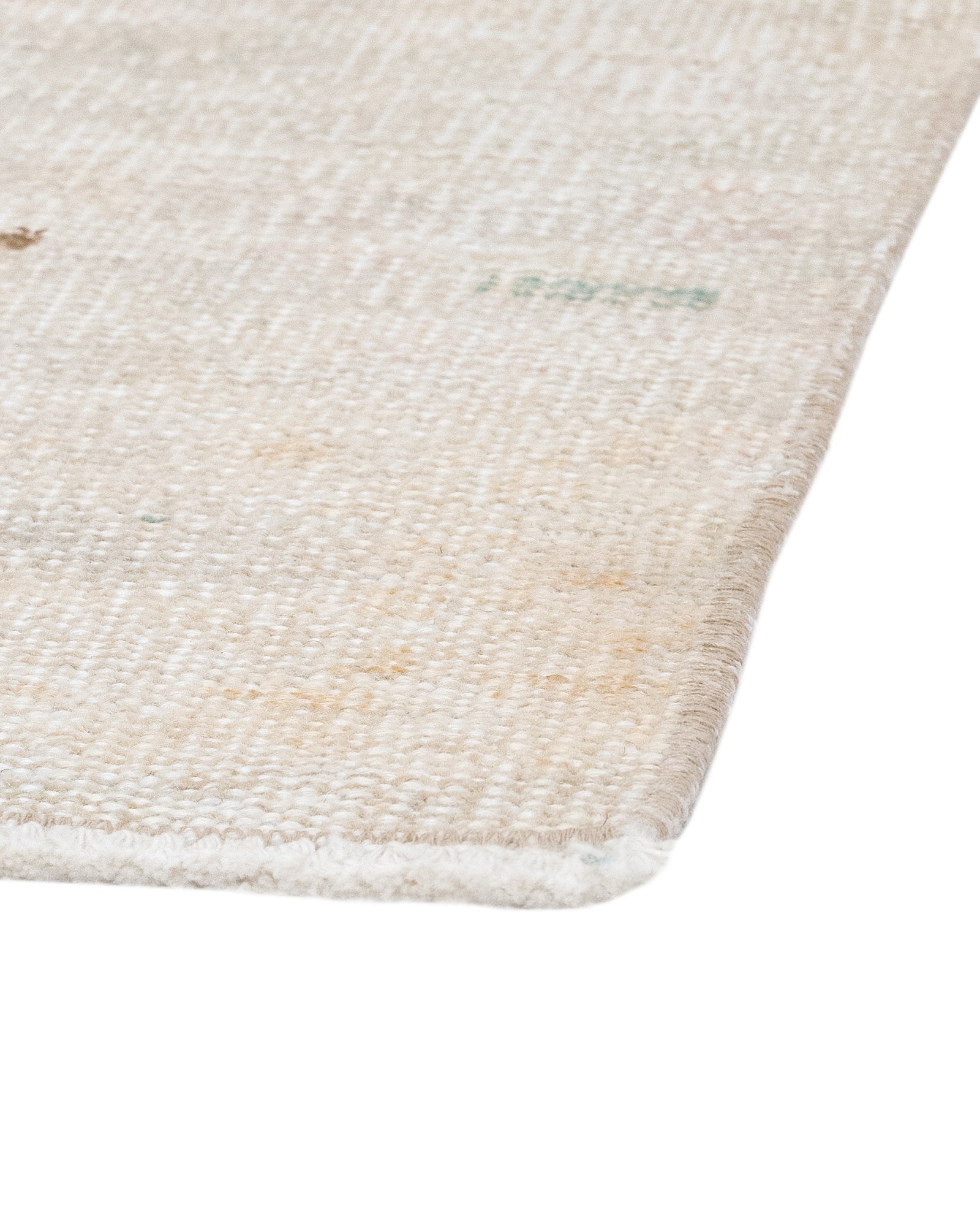 Handmade Wool Rug - Vintage Beige Cotton Rug 5'7" x 9'7" for Modern Homes