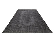 Handmade Wool Rug - Vintage Black Medallion Carpet 5' x 8' Cotton Wool Blend